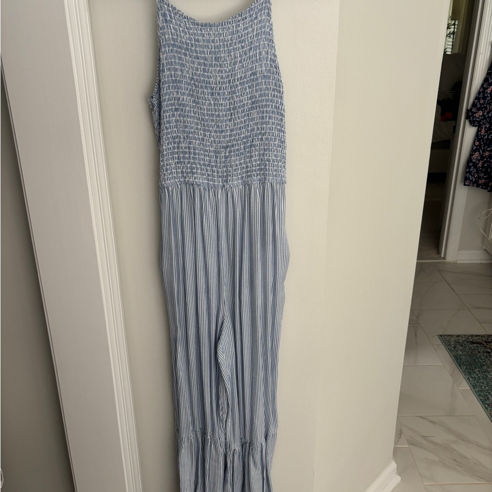 Blue Striped women’s romper